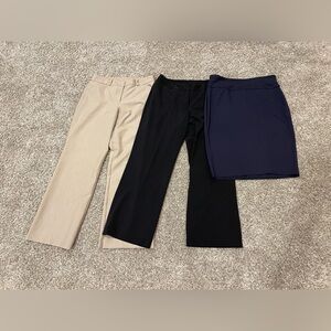 Worthington Women's Lot - 2 Pairs Pants - Size 12, 1 Skirt - Size L